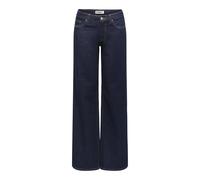 ONLY - Juicy - Jeans a fondo ampio e vita bassa in denim lavaggio risciacquato-Blu W30 L32