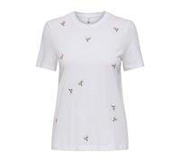 Only Onlketty Slub Life S/S O-Neck Top Jrs, Bianco, L Donna