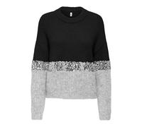 Onlmaine Life LS Sequin Block O-Neck Knt, Nero, M
