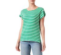 ONLMAY Life S/S Open Back Top Box Jrs, Green Bee/Stripes: Cloud Dancer (Dina), L
