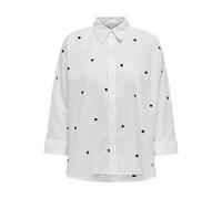 ONLY Onlnew Lina Grace LS EMB Shirt Noos Wvn Camicia a Maniche Lunghe con Chiusura a Bottoni, Bianco, S Donna