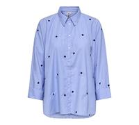 Onlnew Lina Grace LS Stripe EMB Shirt, Moonlight Blue, L