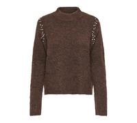 Onlrina Life LS Rhinestone - Collo Alto Knt, Cioccolato, XL