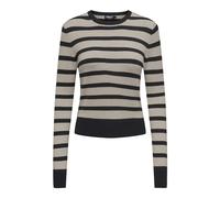 ONLY Onlvenice Life LS Oneck-Pullover Nca Knt, Bianco e Grigio, M Donna