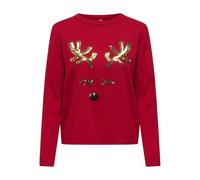 Onlxmas Shine LS Oneck Knt, Salsa, XL