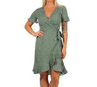 Only 15206407, Vestito Donna, Verde (Aop/Black Spot Chinois Green), 36