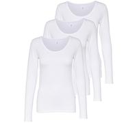 ONLY 3 pezzi da donna a manica lunga in bianco e nero, manica lunga basic estiva 95% cotone XS S M L XL 15209156