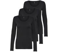 ONLY 3 pezzi da donna a manica lunga in bianco e nero, manica lunga basic estiva 95% cotone XS S M L XL 15209156