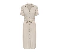 ONLY - Abito Camicia IN Lino Moonbeam Beige - - Dresses - Donna - Beige - S