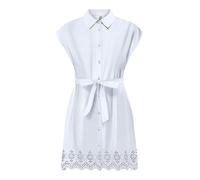 Only Abito Corto Bianco da Donna con Dettaglio merlettato L