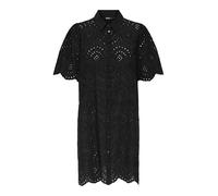 ONLY Onlvalais S/S Dress Wvn Noos Abito Elegante con Dettagli Intrecciati per Primavera/Estate, Nero, L Donna