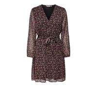 ONLY Abito da Donna Quotidiano con Scollo A V E Cintura in Vita, Nero, L