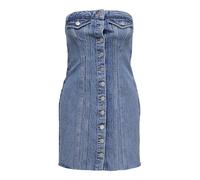 ONLY - Vestito corto in denim blu a corsetto con bottoni S