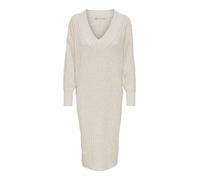 Maglione Lungo a Maglia a Maniche Lunghe Oversize da Donna Midi a Collo a V Onlnew Tessa, Colore:Beige, Taglia:XS