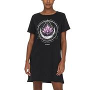 ONLY Abito in Maglia Stampata da Donna Manica Corta Abito Estivo Smanicato Lungo Abito in Cotone, Colore:Nero-2, Taglia:M