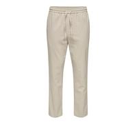 ONLY and SONS ONSLinus Crop 0007 COT Lin Pnt Uomo Pantaloni Tuta Beige XXL 75% Cotone, 25% Lino