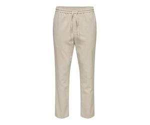 ONLY and SONS ONSLinus Crop 0007 COT Lin Pnt Uomo Pantaloni Tuta Beige XXL 75% Cotone, 25% Lino