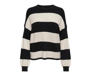Only Atia Stripe Pullover - Maglione A Righe Nero - Taglia M Abbigliamento Donna