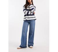 ONLY - Bailey - Jeans a vita alta azzurri con fondo grezzo-Blu 38