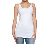 Only Basic Long Tank Top - Canottiera Donna, Bianca, Medium