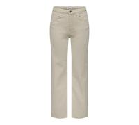 Only Beige Cotton Relaxed Fit Jeans - W32 | L32