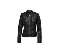 Only - Giacca nera da motociclista in pelle sintetica-Nero 34