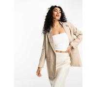 Only - Blazer oversize in lino color pietra-Neutro 38