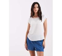 Only - Blusa bianca con zip sul retro-Bianco 34