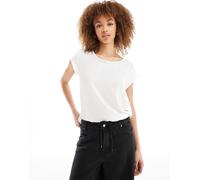 ONLY Women Unicolored Short Sleeve Blouse | Basic Round Neckline | Blouses T-Shirt Top ONLVIC, Colore:Bianco, Taglia:42