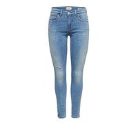 ONLY Blush Mid SK Ank Raw Jeans Skinny Donna, Blu (Light Blue Denim), 34W/34L