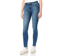 ONLY Blush Mid SK Ank Raw Jeans Skinny Donna, Blu (Light Blue Denim), 40W/34L