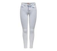 ONLY Blush Mid SK Ank Raw Jeans Skinny Donna, Blu (Light Blue Denim), 42W/34L