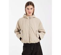 Only - Bomber con cappuccio beige opaco-Neutro 40