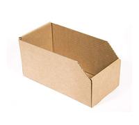 ONLY BOXES 10 scatole portaoggetti in cartone aperto, contenitore portaoggetti, dimensioni interne 30 x 15 x 15 cm, cestino in cartone ideale per l'organizzazione, marrone