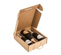 Only Boxes, Astuccio per 3 bottiglie, scatola di cartone per champagne, scatola di colore kraft, 4 pezzi