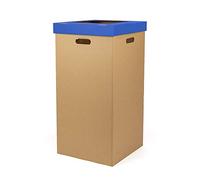 ONLY BOXES | Cestino in cartone | Cestino con coperchio | Dimensioni 34,2 x 34,2 x 68 cm | Colore blu