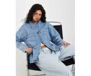 Only - Boxy - Camicia di jeans squadrata azzurra-Blu 42