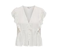 ONLY Camicetta da Donna con Scollo a V, Maniche Corte, abbottonatura, Dettaglio Peplo, Ballerino di Nuvola, XL