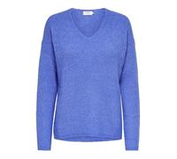 ONLY Camicia a Manica Lunga in Maglia per Donna Maglione in Lana Caldo Maglia di Base Maglia Lunga Maglia a Costine Collo a V V-Neck ONLCAMILLA, Colore:Blu-3, Taglia:S