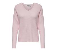 ONLY Camicia a Manica Lunga in Maglia per Donna Maglione in Lana Caldo Maglia di Base Maglia Lunga Maglia a Costine Collo a V V-Neck ONLCAMILLA, Colore:Rosa-2, Taglia:L