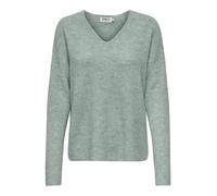 ONLY Camicia a Manica Lunga in Maglia per Donna Maglione in Lana Caldo Maglia di Base Maglia Lunga Maglia a Costine Collo a V V-Neck ONLCAMILLA, Colore:Verde-3, Taglia:S
