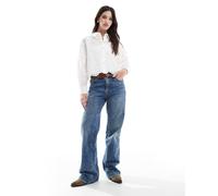 Only - Camicia corta bianca traforata-Bianco 38