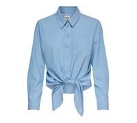 Only ONLLECEY LS Stripe Knot DNM Shirt Noos Camicia da Donna, Cloud Dancer/Stripes:Medium Blue, S