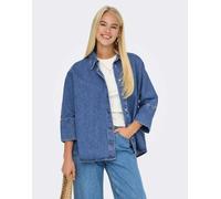 ONLY Maglietta da Donna Onlgrace 3/4 DNM Cro Noos, Media Blu Denim, S