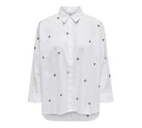 Camicia da Donna con Colletto a Scatola, Polsini Comodi ed Eleganti, Colore:Bianco-4, Taglia:XS