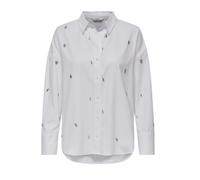 Only camicia manica lunga Oregon con dettagli gioiello bianco