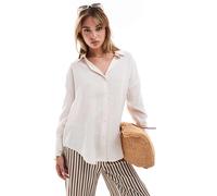 ONLY - Camicia oversize a maniche lunghe testurizzata color pietra-Neutro 38