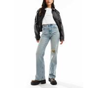 Only - Camille - Jeans strappati a vita alta blu chiaro a fondo ampio W29 L32