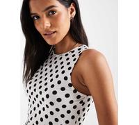 ONLY - Canotta bianca a pois neri-Bianco 40