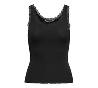 ONLY Canotta da Donna Onlsara Sharai Lace Jrs Noos Basic Senza Maniche con Scollo a U e Dettaglio in Pizzo, Nero, XL